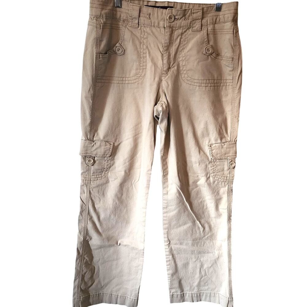 Gloria Vanderbilt Women's Tan Cargo Straight Leg Pants Size 12